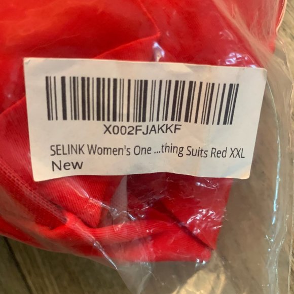 NEW‎ SELINK RED ONE PIECE RUFFLED SWIMSUIT XXL - Picture 9 of 10